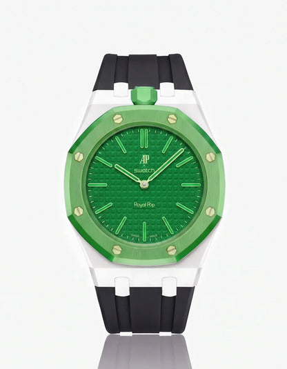 Silicone Strap & Bioceramic Case  Royal Pop Green Eight(Customize  Colors)