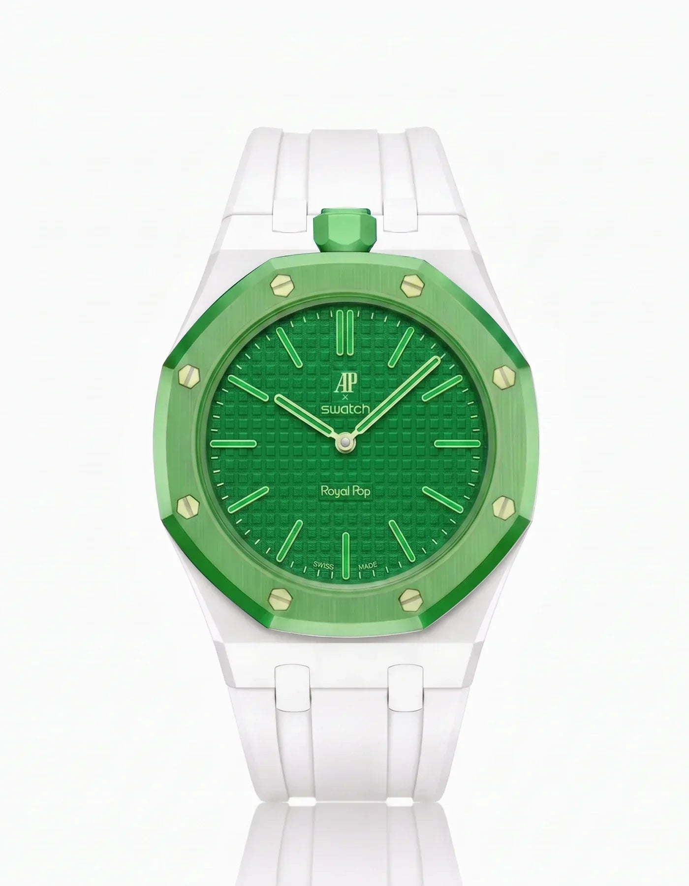 Silicone Strap & Bioceramic Case  Royal Pop Green Eight(Customize  Colors)