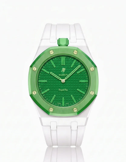Silicone Strap & Bioceramic Case  Royal Pop Green Eight(Customize  Colors)