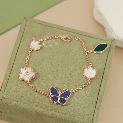 [OAK JURI]LUCKY SPRING BUTTERFLY 5 MOTIF BRACELET