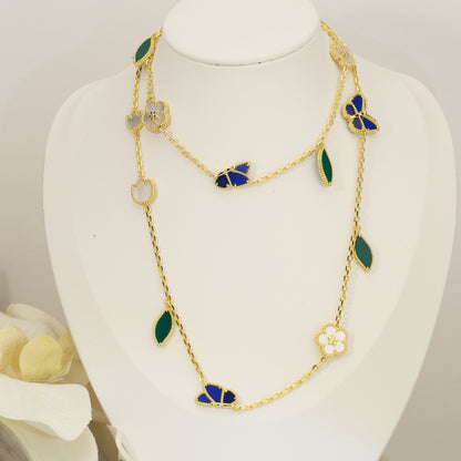 [OAK JURI]LUCKY SPRING BUTTERFLY 15 FLOWER NECKLACE