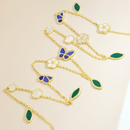 [OAK JURI]LUCKY SPRING BUTTERFLY 15 FLOWER NECKLACE