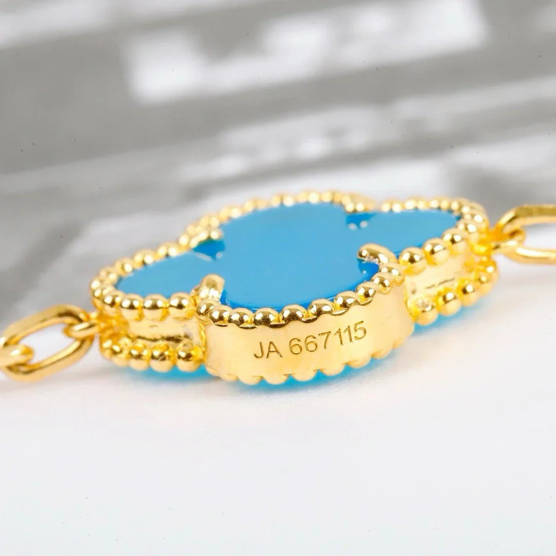 [OAK JURI] CLOVER 5 MOTIF TURQUOISE BRACELET COLLECTION
