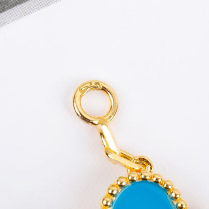 [OAK JURI]CLOVER 5 MOTIFS TURQUOISE BRACELET