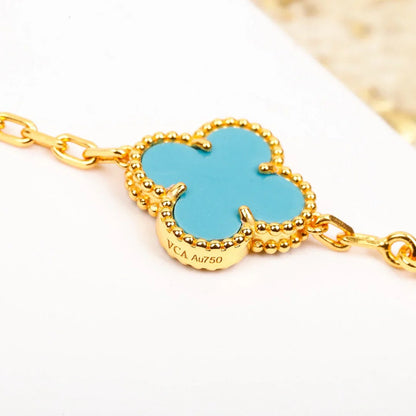 [OAK JURI] CLOVER 5 MOTIF TURQUOISE BRACELET COLLECTION