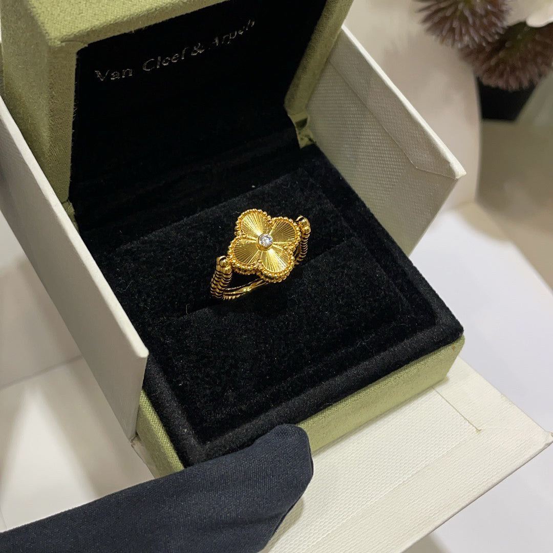 [OAK JURI]CLOVER RIVERSIBLE BLUE AGATE RING