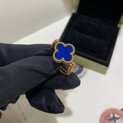 [OAK JURI]CLOVER RIVERSIBLE BLUE AGATE RING