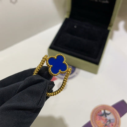 [OAK JURI]CLOVER RIVERSIBLE BLUE AGATE RING