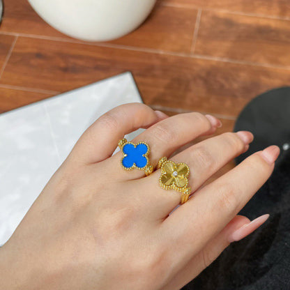 [OAK JURI]CLOVER RIVERSIBLE BLUE AGATE RING