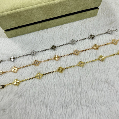 [OAK JURI]CLOVER 6 MOTIF DIAMOND LASER BRACELET