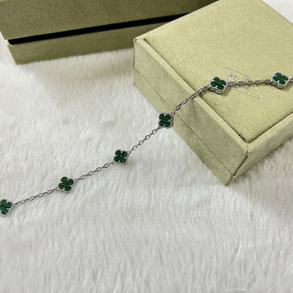 [OAK JURI]CLOVER 6 MOTIF MALACHITE BRACELET