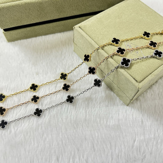[OAK JURI]CLOVER 6 MOTIF  ONYXS BRACELET