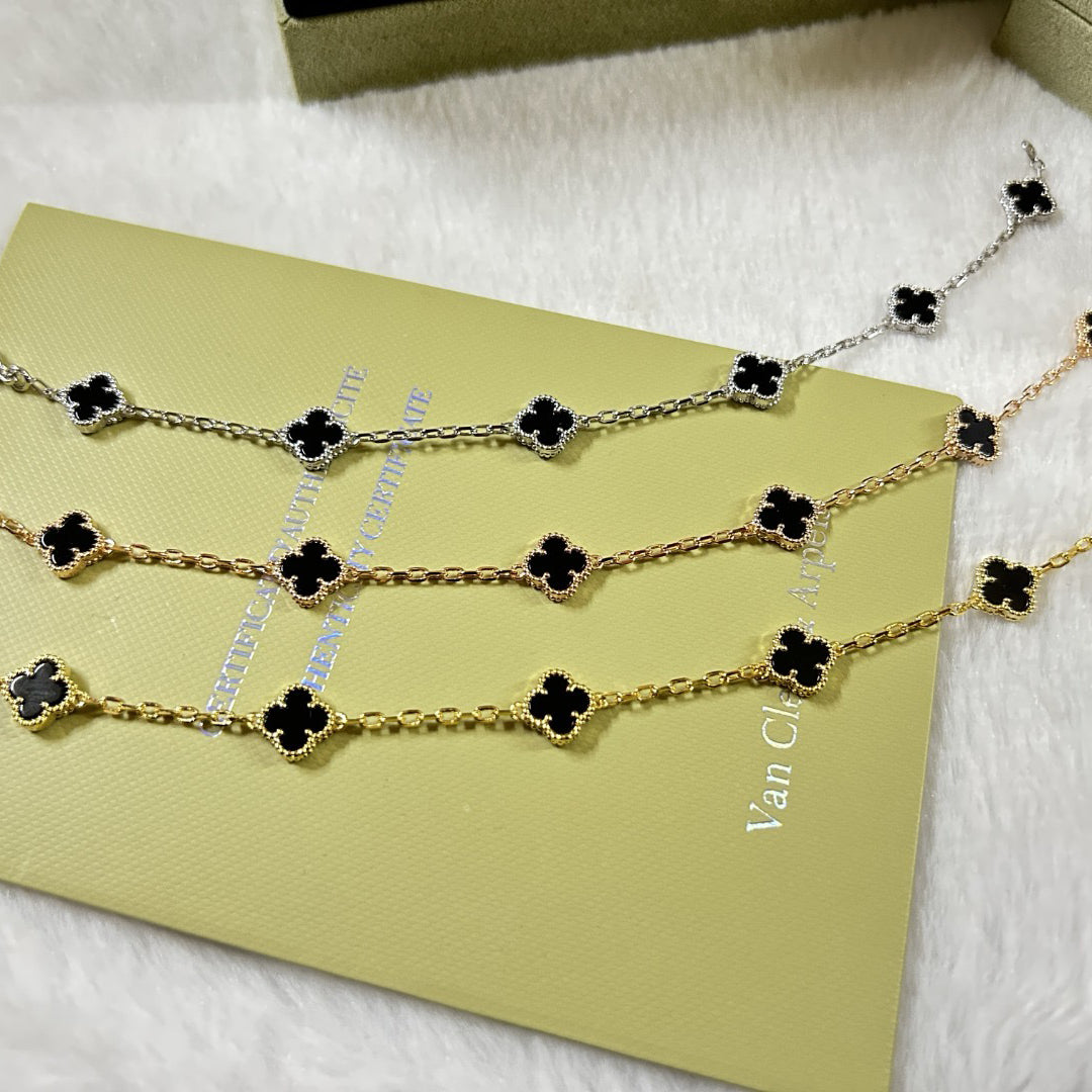 [OAK JURI]CLOVER 6 MOTIF  ONYXS BRACELET