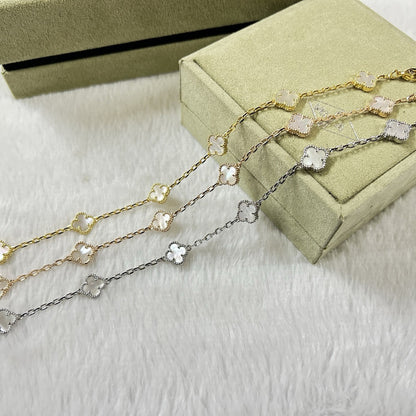 [OAK JURI]CLOVER 6 MOTIF WHITE MOP BRACELET
