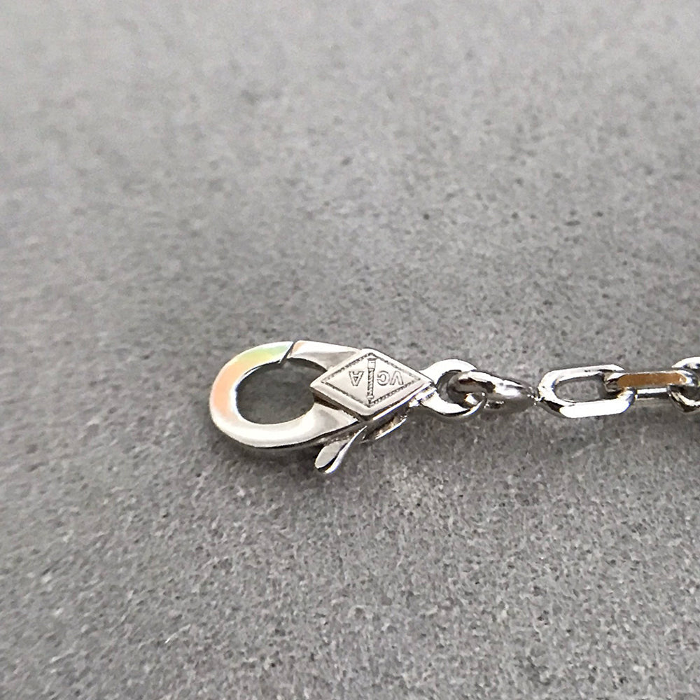 [OAK JURI]CLOVER 5 MOTIF ONYXS DIAMOND BRACELET SILVER