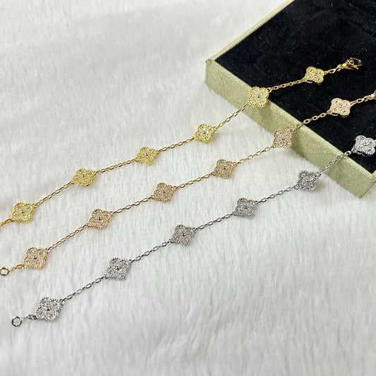 [OAK JURI]CLOVER 6 MOTIF DIAMOND BRACELET