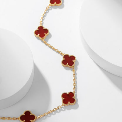 [OAK JURI]CLOVER 10 MOTIFS CARNELIAN NECKLACE