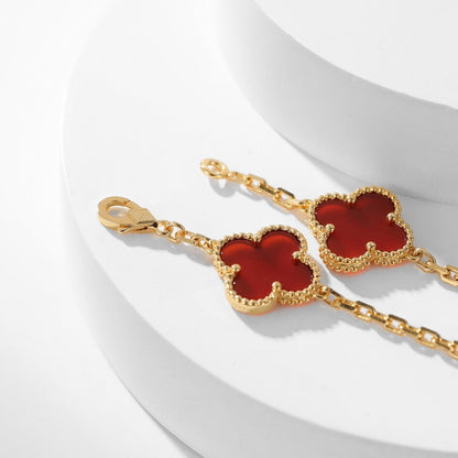 [OAK JURI]CLOVER 10 MOTIFS CARNELIAN NECKLACE