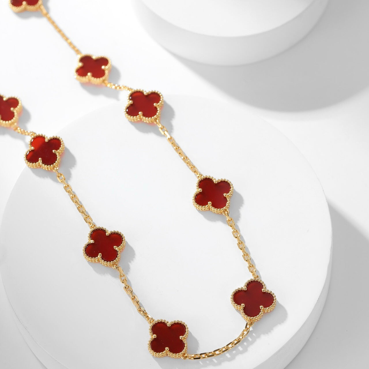 [OAK JURI]CLOVER 10 MOTIFS CARNELIAN NECKLACE