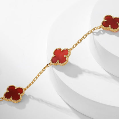 [OAK JURI]CLOVER 10 MOTIFS CARNELIAN NECKLACE