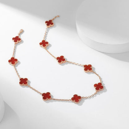 [OAK JURI]CLOVER 10 MOTIFS CARNELIAN NECKLACE
