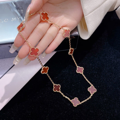 [OAK JURI]CLOVER 10 MOTIFS CARNELIAN NECKLACE