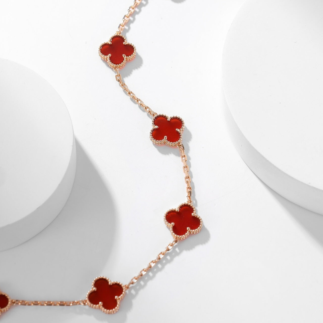 [OAK JURI]CLOVER 10 MOTIFS CARNELIAN NECKLACE