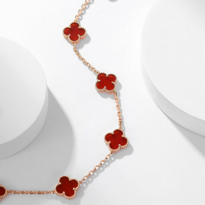 [OAK JURI]CLOVER 10 MOTIFS CARNELIAN NECKLACE