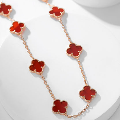 [OAK JURI]CLOVER 10 MOTIFS CARNELIAN NECKLACE