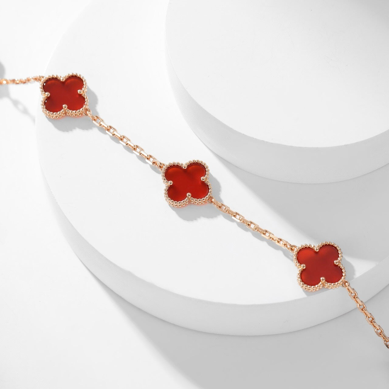 [OAK JURI]CLOVER 10 MOTIFS CARNELIAN NECKLACE