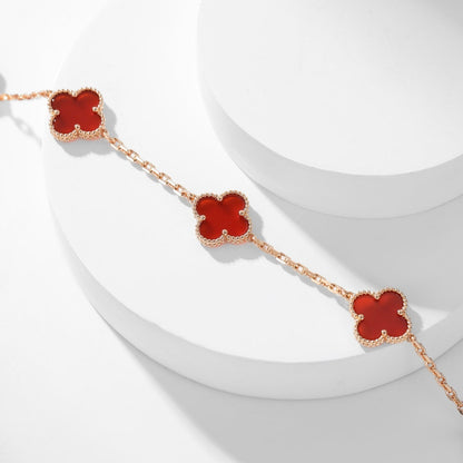 [OAK JURI]CLOVER 10 MOTIFS CARNELIAN NECKLACE
