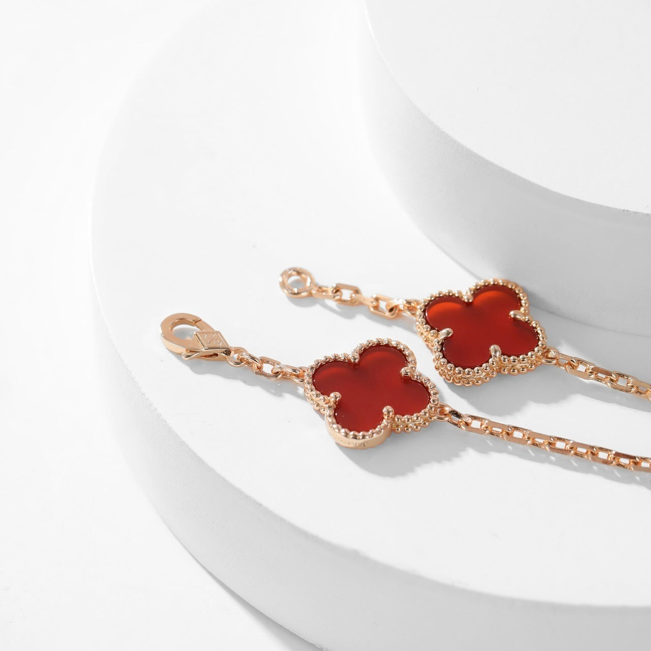 [OAK JURI]CLOVER 10 MOTIFS CARNELIAN NECKLACE
