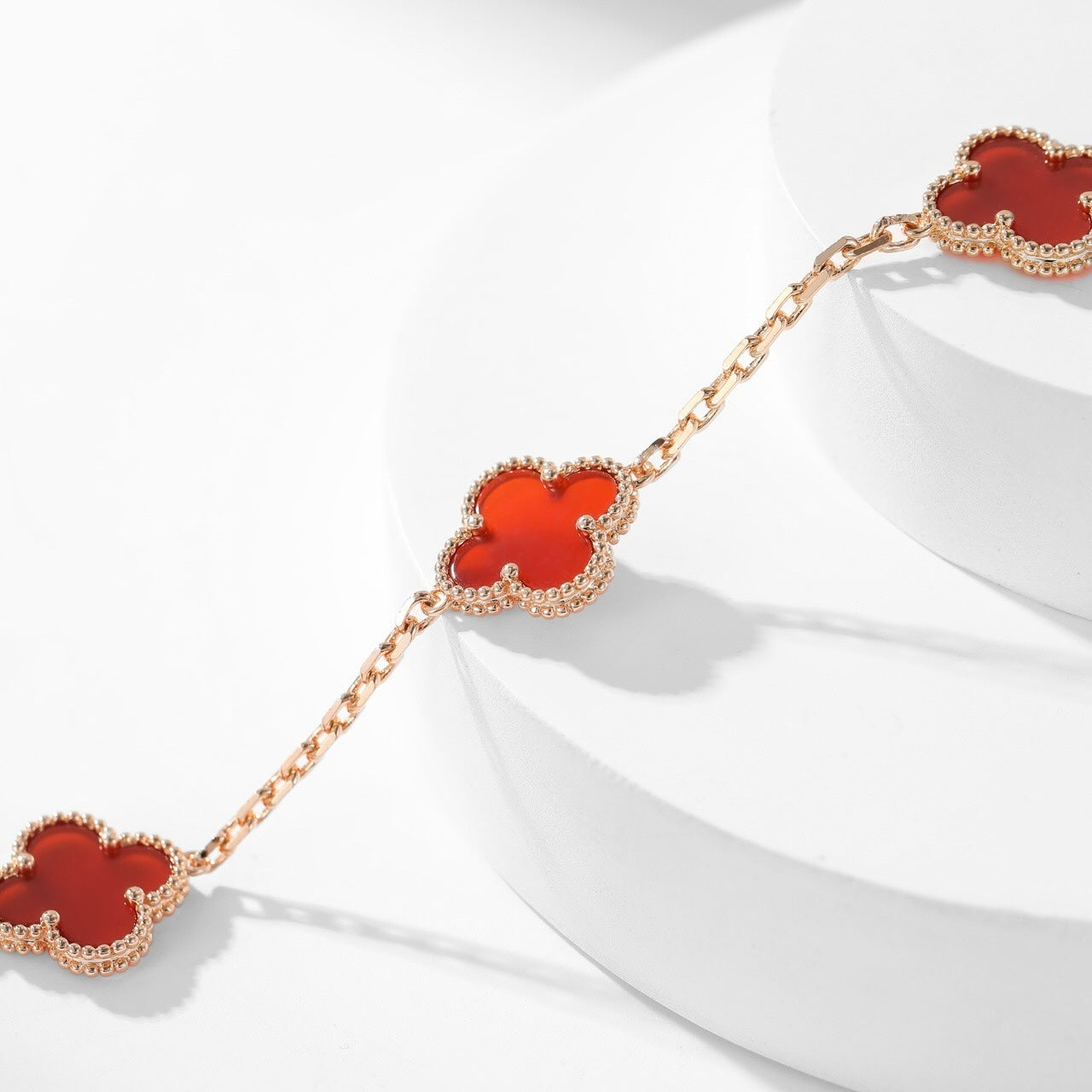[OAK JURI]CLOVER 10 MOTIFS CARNELIAN NECKLACE