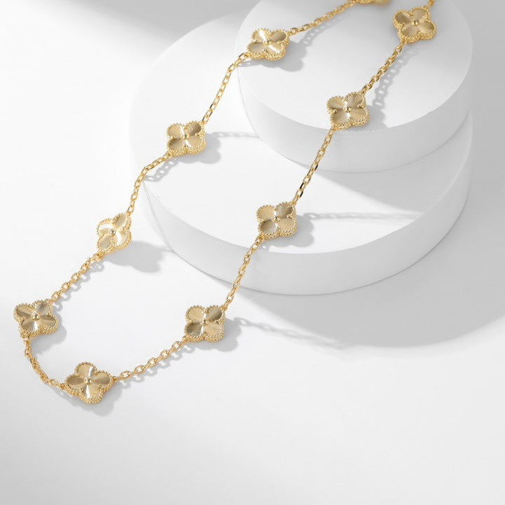 [OAK JURI]CLOVER 10 MOTIFS LASER NECKLACE