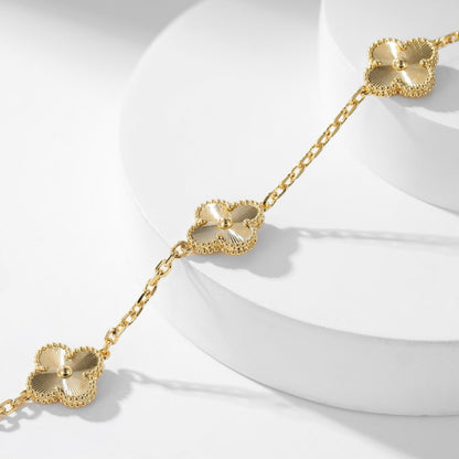 [OAK JURI]CLOVER 10 MOTIFS LASER NECKLACE