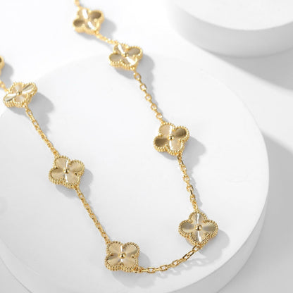 [OAK JURI]CLOVER 10 MOTIFS LASER NECKLACE