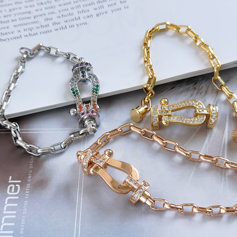 [OAK JURI]FORCE LARGE HORSESHOE CLASP  METAL BRACELET