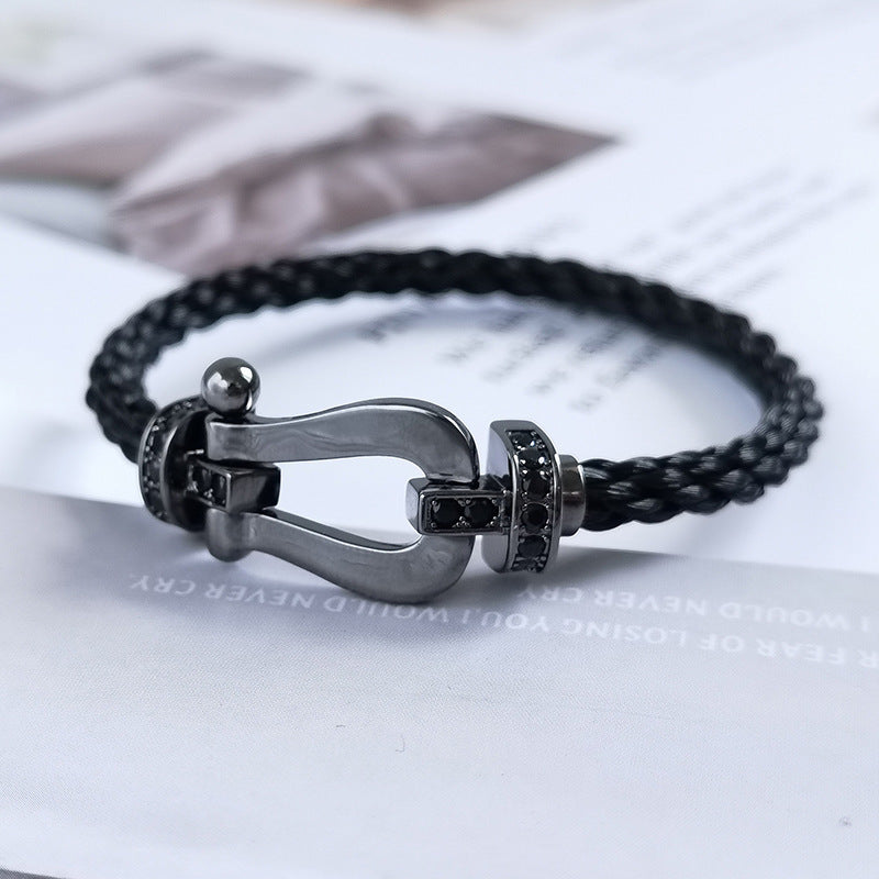[OAK JURI]FORCE LARGE SERIES HORSESHOE BLACK SAMURAI BRACELET