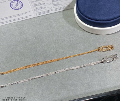 [OAK JURI]FORCE SMALL HORSESHOE  DIAMOND CHAIN ROPE BRACELET