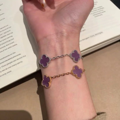 [OAK JURI] CLOVER 5 MOTIF VIOLET BRACELET COLLECTION