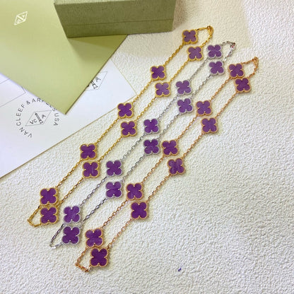 [OAK JURI]CLOVER 10 MOTIFS  PURPLE VIOLET  NECKLACE