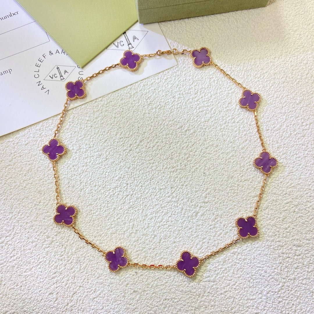 [OAK JURI]CLOVER 10 MOTIFS  PURPLE VIOLET  NECKLACE