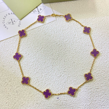 [OAK JURI]CLOVER 10 MOTIFS  PURPLE VIOLET  NECKLACE
