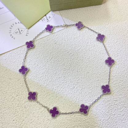 [OAK JURI]CLOVER 10 MOTIFS  PURPLE VIOLET  NECKLACE