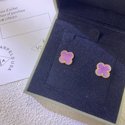 [OAK JURI]CLOVER MINI 9.5MM  PURPLE VIOLET EARRINGS
