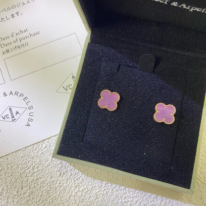 [OAK JURI]CLOVER MINI 9.5MM  PURPLE VIOLET EARRINGS