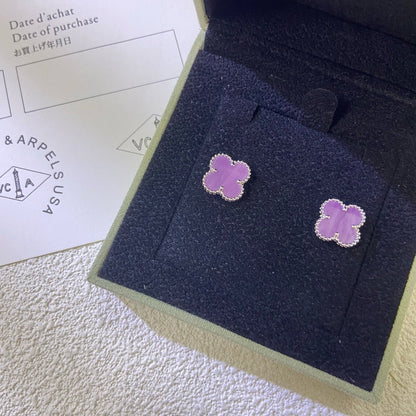 [OAK JURI]CLOVER MINI 9.5MM  PURPLE VIOLET EARRINGS