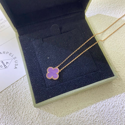 [OAK JURI]CLOVER 15MM  PURPLE VIOLET NECKLACE