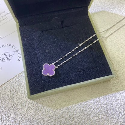[OAK JURI]CLOVER 15MM  PURPLE VIOLET NECKLACE