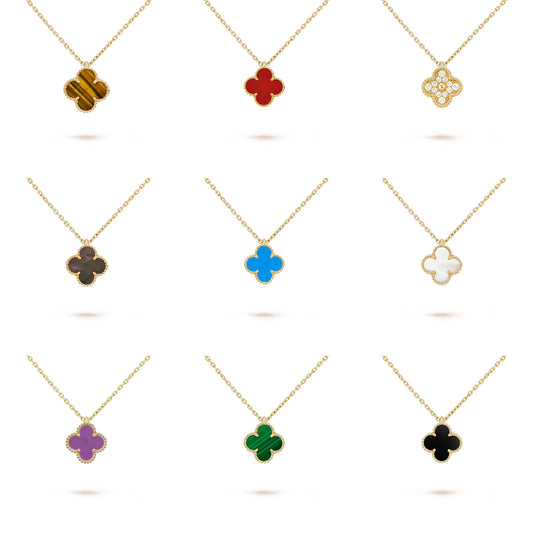 [OAK JURI]CLOVER MINI 9.5MM CARNELIANS NECKLACE COLLECTION